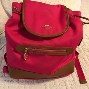 Hot pink Coach Backpack